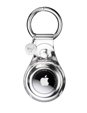 Chrome AirTag Keychain
