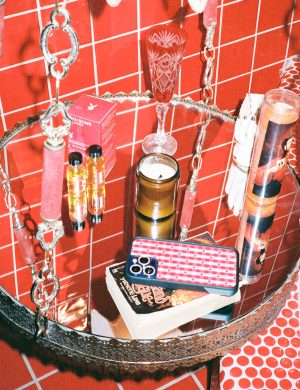 Red Gingham Hearts iPhone Case