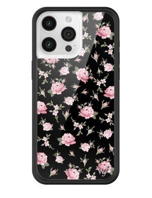 Black and Pink Floral iPhone Case