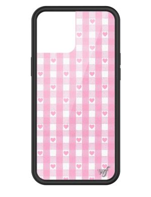 Pink Gingham Hearts iPhone Case