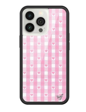 Pink Gingham Hearts iPhone Case