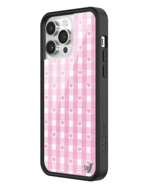 Pink Gingham Hearts iPhone Case