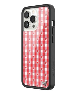 Red Gingham Hearts iPhone Case