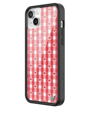Red Gingham Hearts iPhone Case